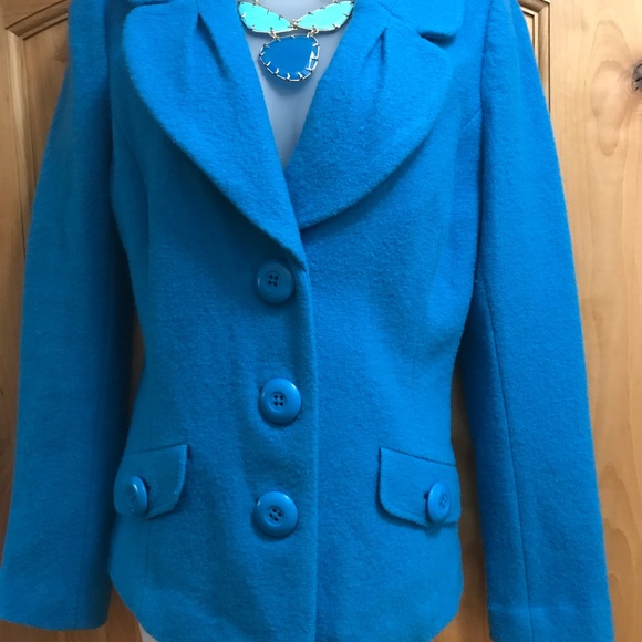 Classified Entier bright turquoise jacket. Sz M - Picture 3 of 7